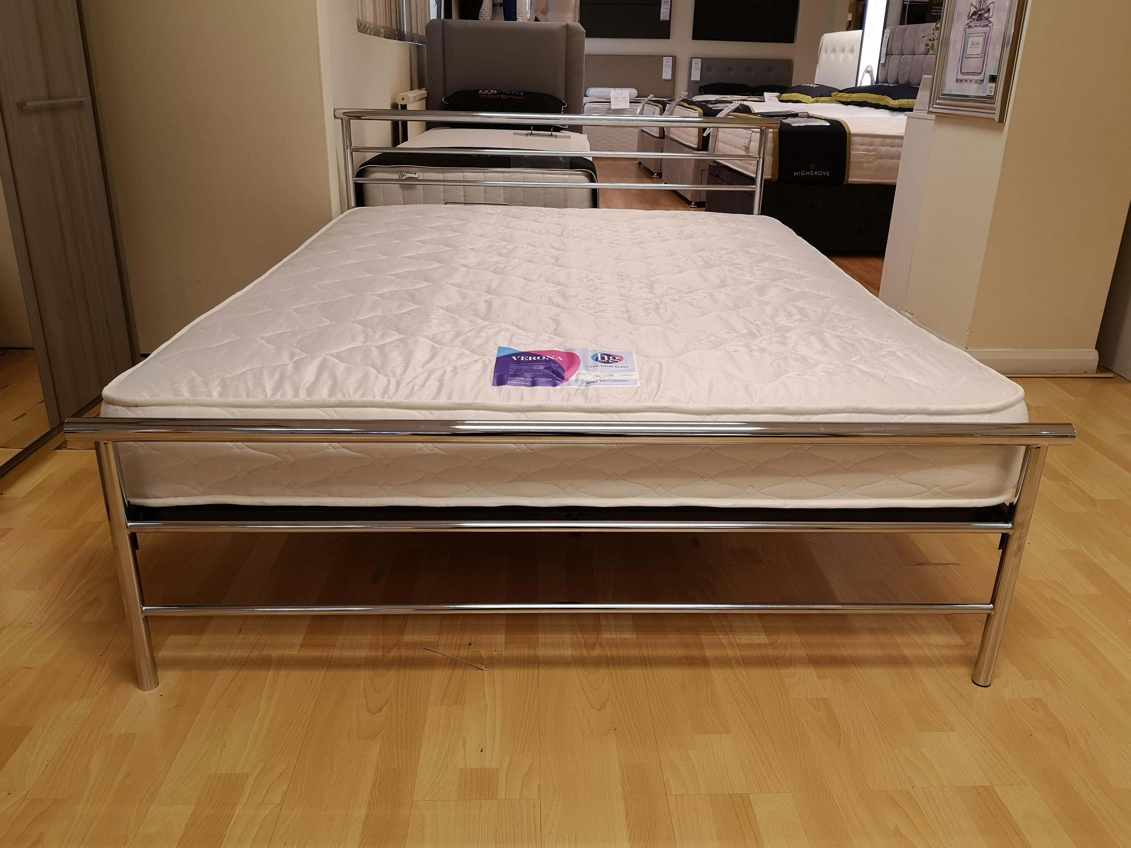 Clearance Beds 5ft Linear Chrome Bed Frame Magnum Furniture