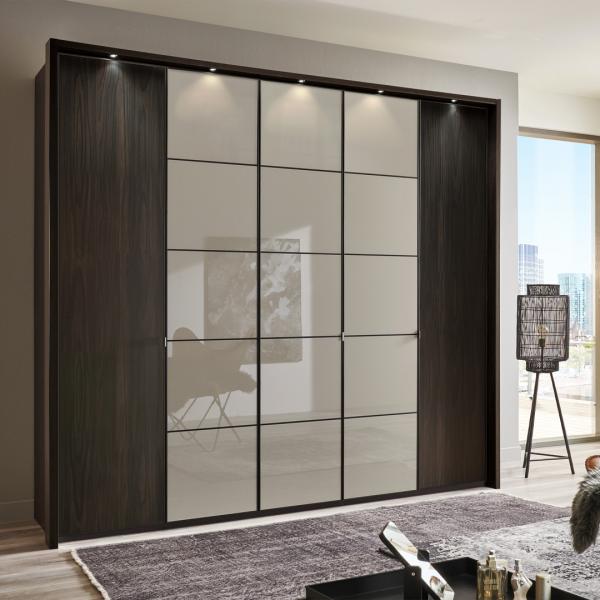 P35 3 Drawer Bedside with White Glass Drawer Fronts Magnum Furniture