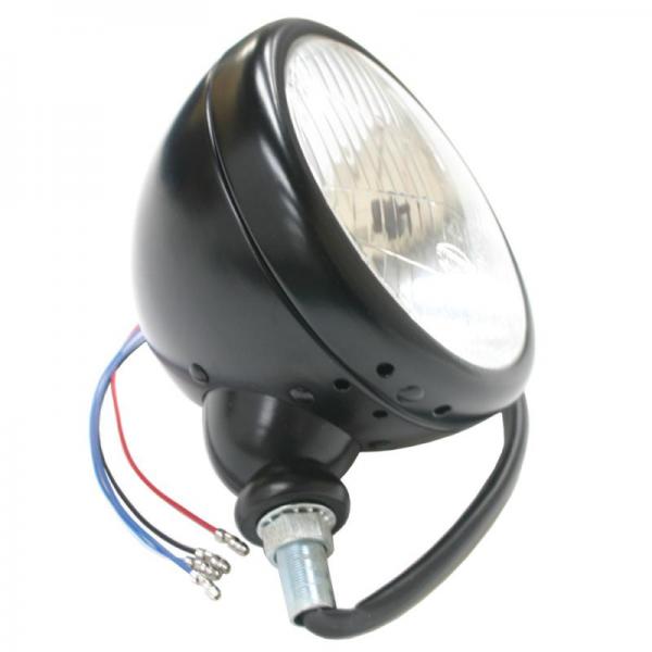 5 3/4 Headlight Complete Unit Black Housing M/D/S UK Dip