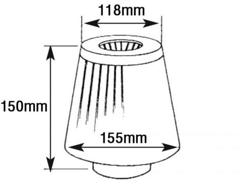 UNIVERSAL TWIN CONE AIR FILTER WITH 7 DIFFERENT INLET SIZES Europa