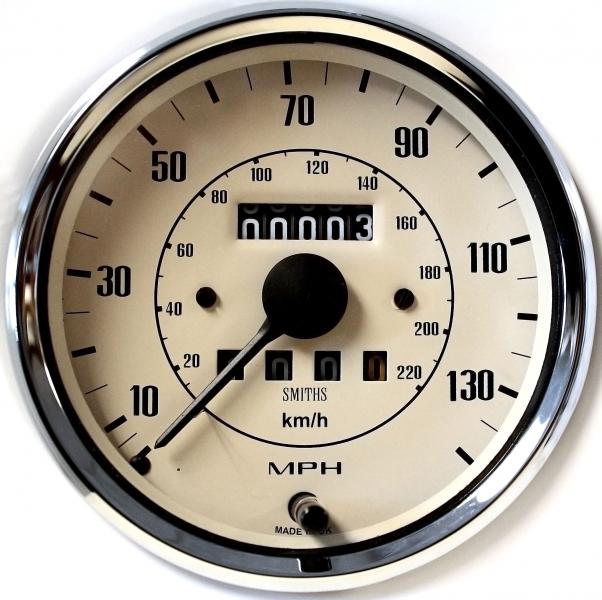 Smiths Electronic Speedometer 100mm 140mph Magnolia Chrome IVA Bezel